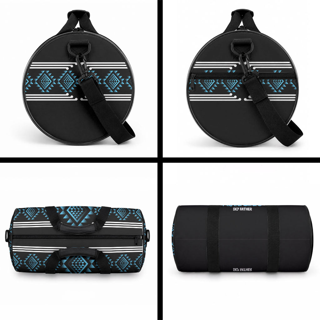 Aotearoa Atua Ranginui Duffle Bag Maori Sky Father Taniko Motifs
