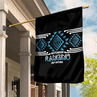 Aotearoa Atua Ranginui Garden Flag Maori Sky Father Taniko Motifs LT14 House Flag Blue - Polynesian Pride