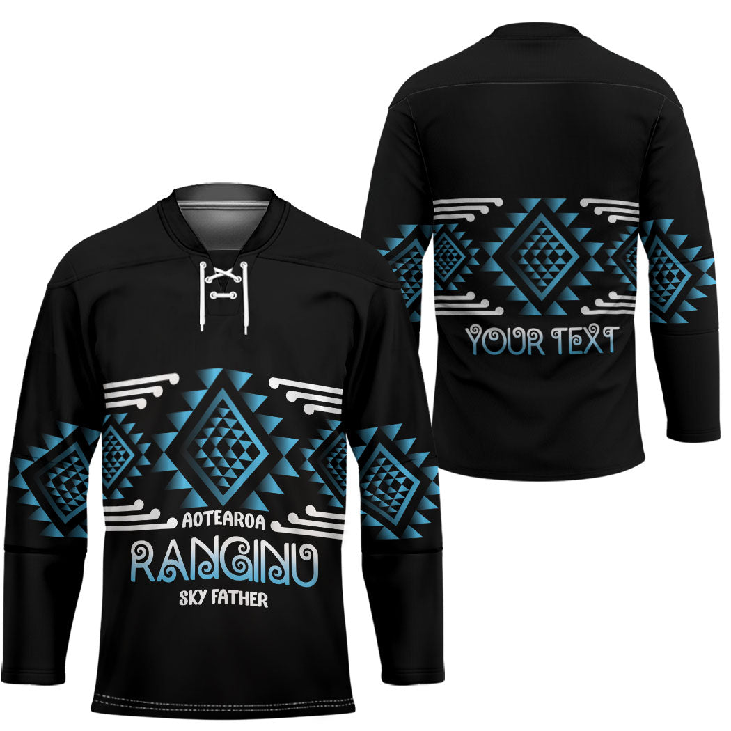 Aotearoa Atua Ranginui Personalised Hockey Jersey Maori Sky Father Taniko Motifs LT14 - Polynesian Pride