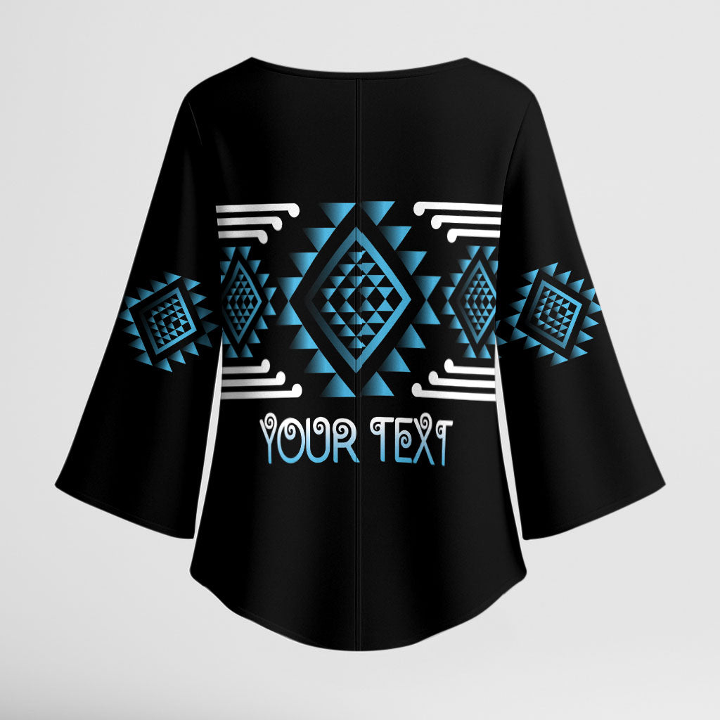 Aotearoa Atua Ranginui Personalised Kimono Sleeve Blouse Maori Sky Father Taniko Motifs LT14 - Polynesian Pride