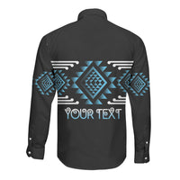 Aotearoa Atua Ranginui Personalised Long Sleeve Button Shirt Maori Sky Father Taniko Motifs LT14 - Polynesian Pride