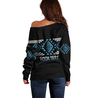 Aotearoa Atua Ranginui Personalised Off Shoulder Sweater Maori Sky Father Taniko Motifs LT14 - Polynesian Pride