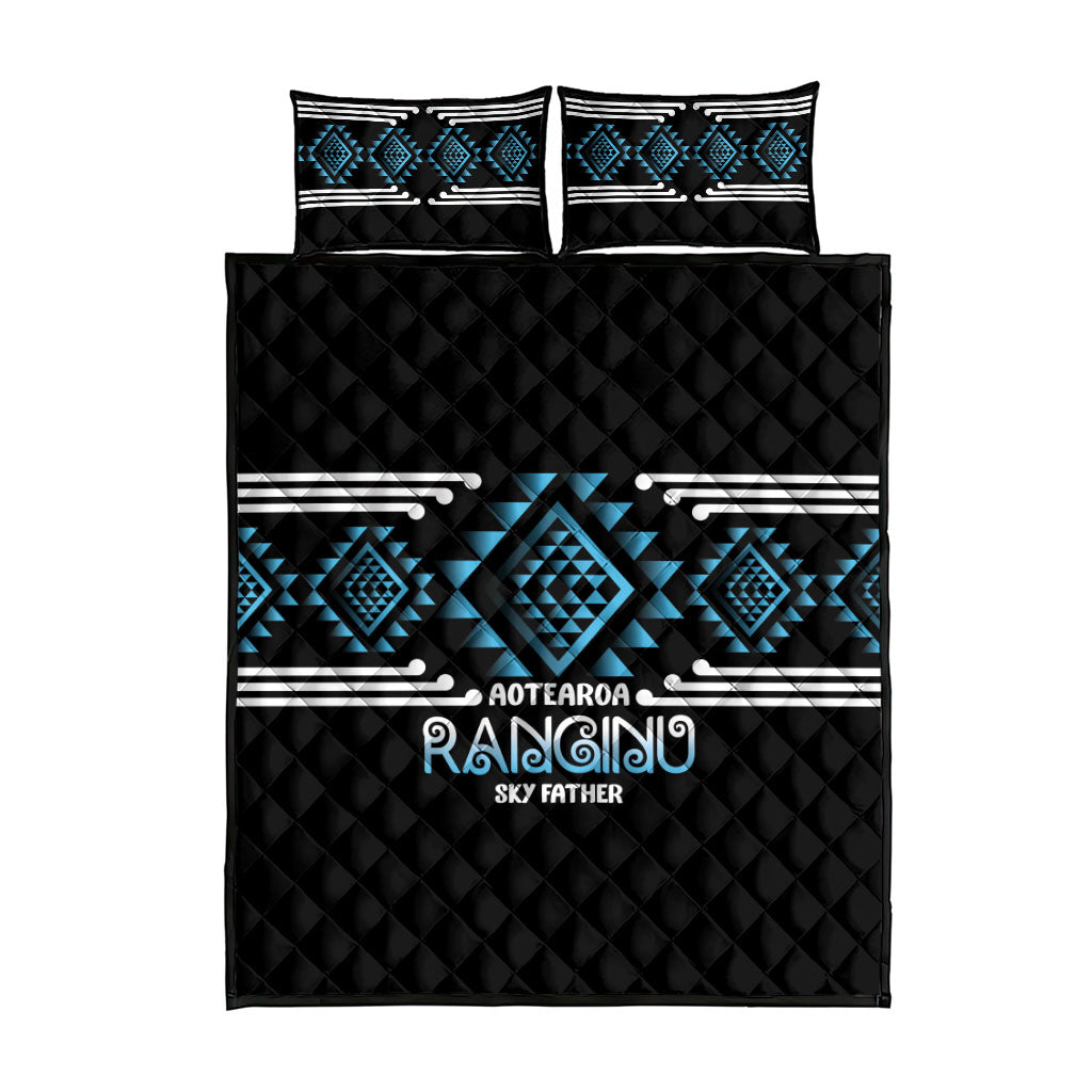 Aotearoa Atua Ranginui Quilt Bed Set Maori Sky Father Taniko Motifs LT14 - Polynesian Pride