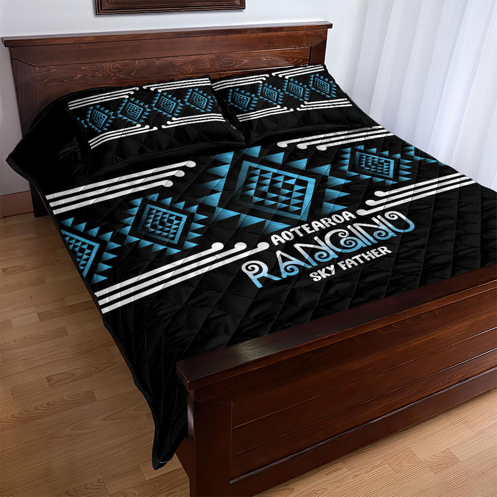 Aotearoa Atua Ranginui Quilt Bed Set Maori Sky Father Taniko Motifs LT14 - Polynesian Pride