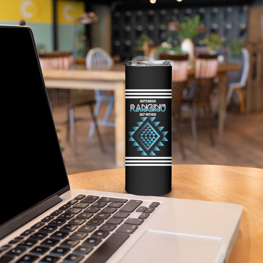 Aotearoa Atua Ranginui Personalised Skinny Tumbler Maori Sky Father Taniko Motifs LT14 - Polynesian Pride