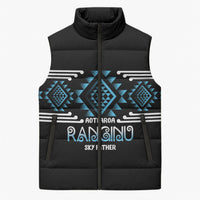 Aotearoa Atua Ranginui Personalised Sleeveless Puffer Jacket Maori Sky Father Taniko Motifs LT14 Unisex Blue - Polynesian Pride