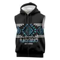 Aotearoa Atua Ranginui Personalised Sleeveless Zip Hoodie Maori Sky Father Taniko Motifs LT14 Blue - Polynesian Pride