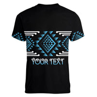 Aotearoa Atua Ranginui Personalised Women V-Neck T-Shirt Maori Sky Father Taniko Motifs LT14 - Polynesian Pride