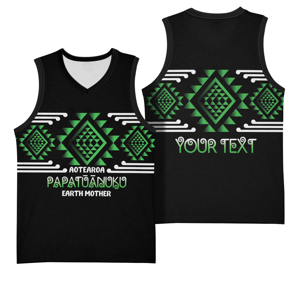 Aotearoa Atua Papatuanuku Personalised Basketball Jersey Maori Earth Mother Taniko Motifs LT14 - Polynesian Pride