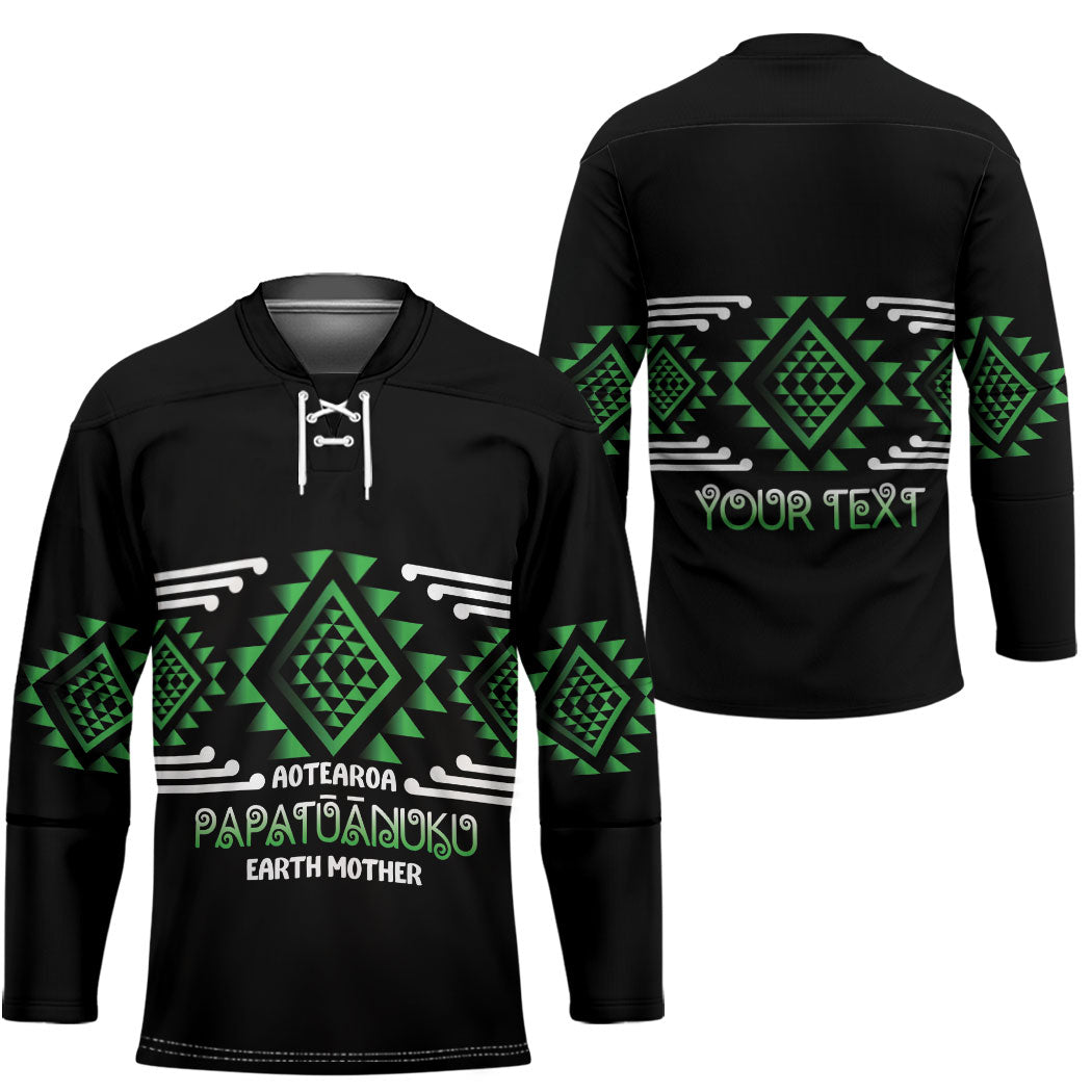 Aotearoa Atua Papatuanuku Personalised Hockey Jersey Maori Earth Mother Taniko Motifs LT14 - Polynesian Pride