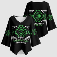 Aotearoa Atua Papatuanuku Personalised Kimono Sleeve Blouse Maori Earth Mother Taniko Motifs LT14 - Polynesian Pride