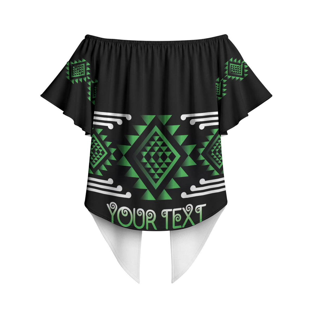 Aotearoa Atua Papatuanuku Personalised Off Shoulder Wrap Waist Top Maori Earth Mother Taniko Motifs LT14 - Polynesian Pride