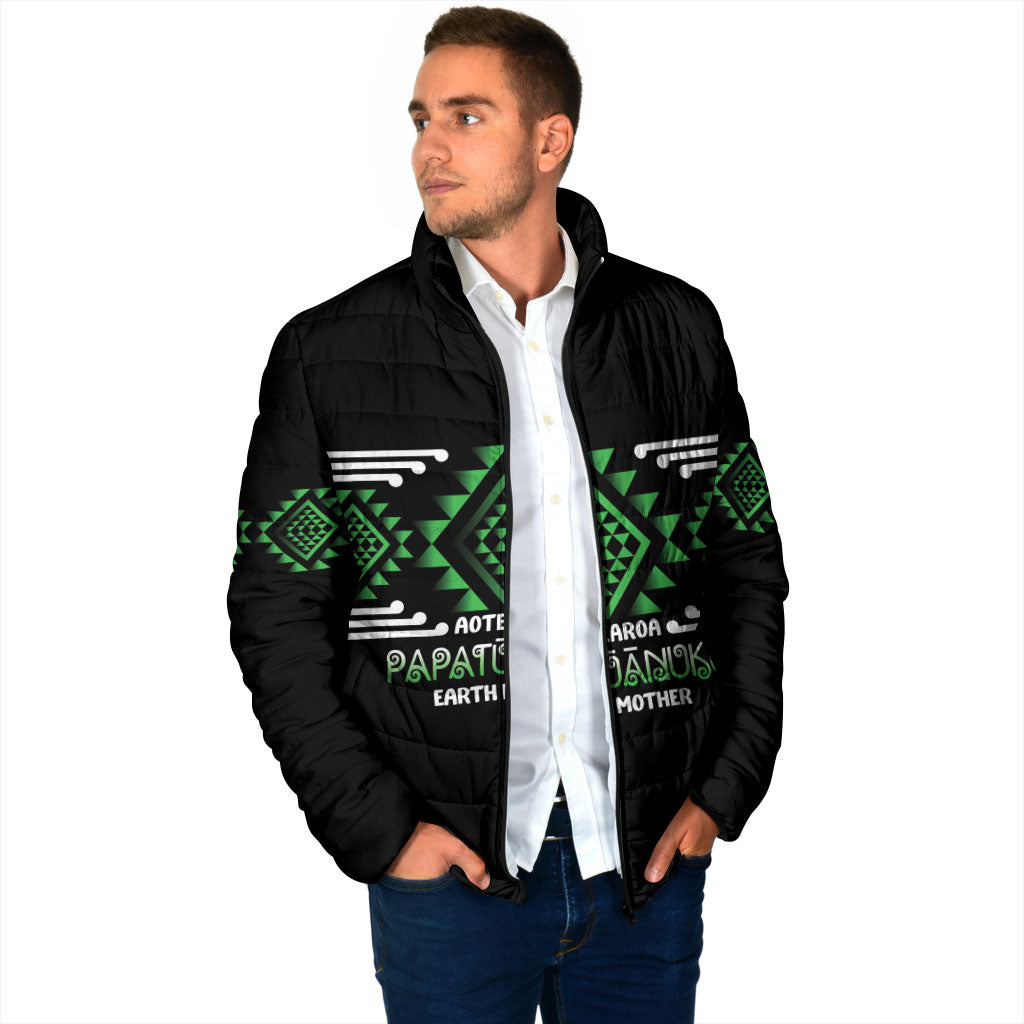 Aotearoa Atua Papatuanuku Personalised Padded Jacket Maori Earth Mother Taniko Motifs LT14 - Polynesian Pride