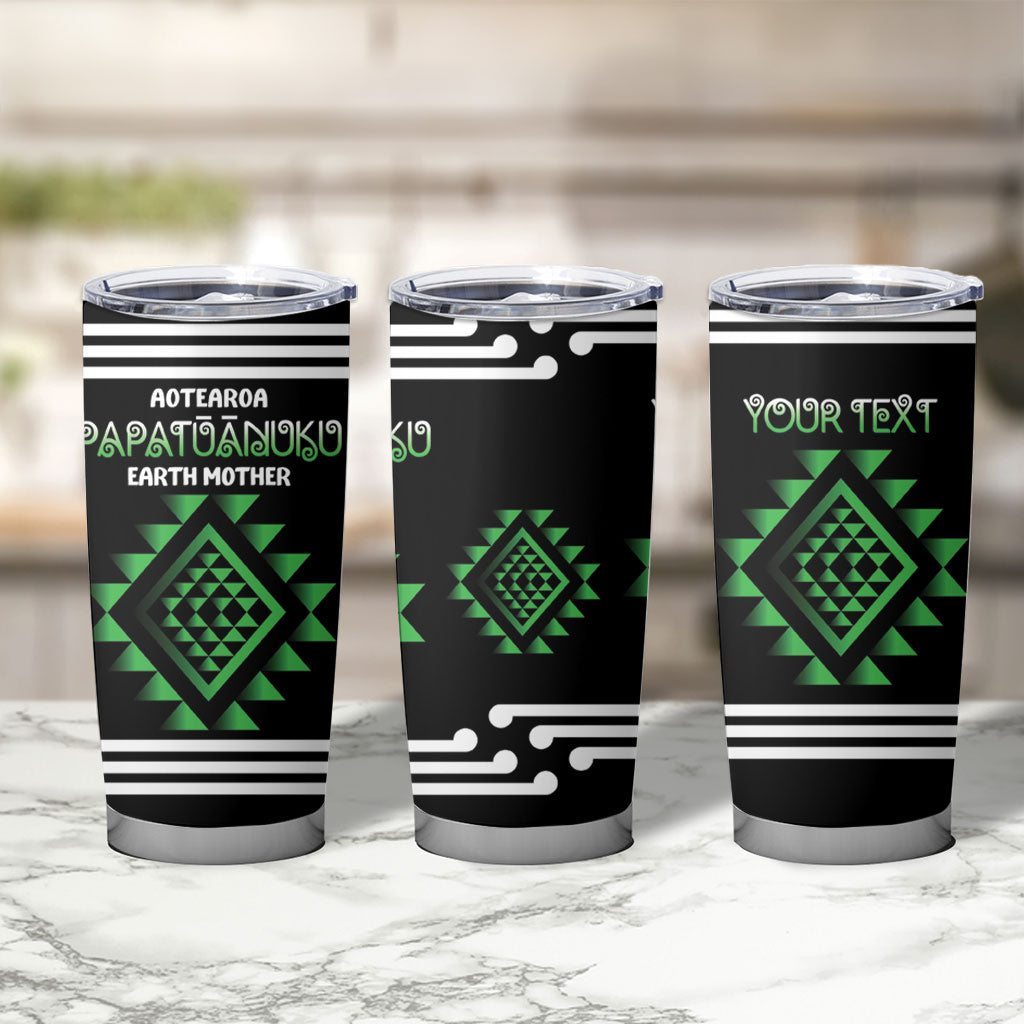 Aotearoa Atua Papatuanuku Personalised Tumbler Cup Maori Earth Mother Taniko Motifs LT14 - Polynesian Pride