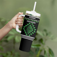 Aotearoa Atua Papatuanuku Personalised Tumbler With Handle Maori Earth Mother Taniko Motifs LT14 - Polynesian Pride