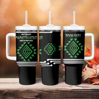 Aotearoa Atua Papatuanuku Personalised Tumbler With Handle Maori Earth Mother Taniko Motifs LT14 - Polynesian Pride