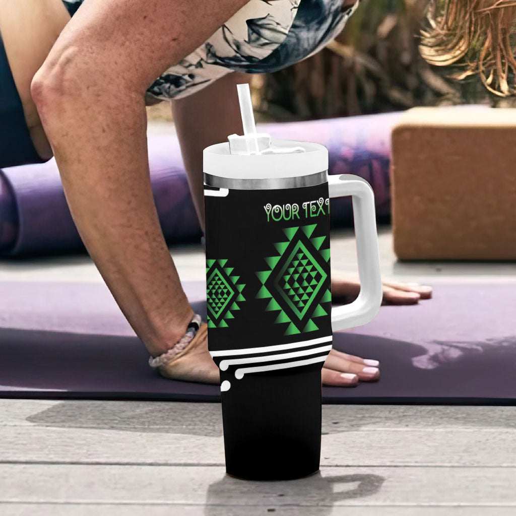 Aotearoa Atua Papatuanuku Personalised Tumbler With Handle Maori Earth Mother Taniko Motifs LT14 - Polynesian Pride
