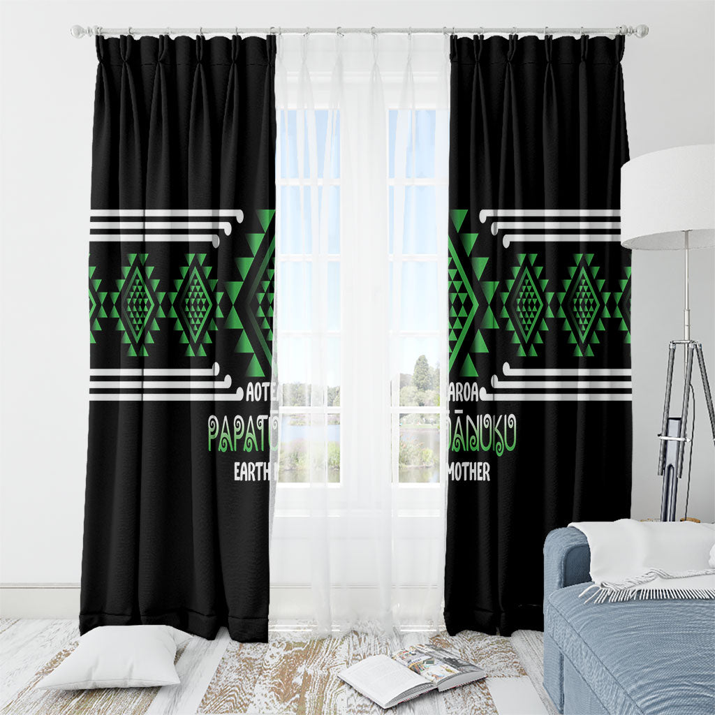 Aotearoa Atua Papatuanuku Window Curtain Maori Earth Mother Taniko Motifs LT14 - Polynesian Pride