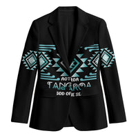 Aotearoa Atua Tangaroa Personalised Blazer Maori God Of The Sea Taniko Motifs LT14 Unisex Turquoise - Polynesian Pride