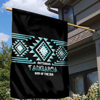 Aotearoa Atua Tangaroa Garden Flag Maori God Of The Sea Taniko Motifs LT14 - Polynesian Pride