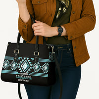 Aotearoa Atua Tangaroa Leather Bag Maori God Of The Sea Taniko Motifs LT14 - Polynesian Pride