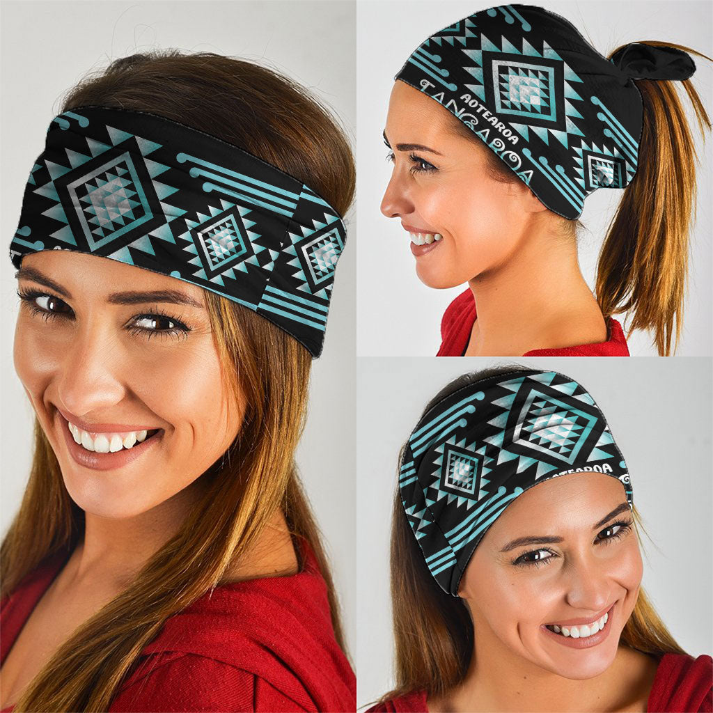 Aotearoa Atua Tangaroa Neck Gaiter Maori God Of The Sea Taniko Motifs LT14 - Polynesian Pride