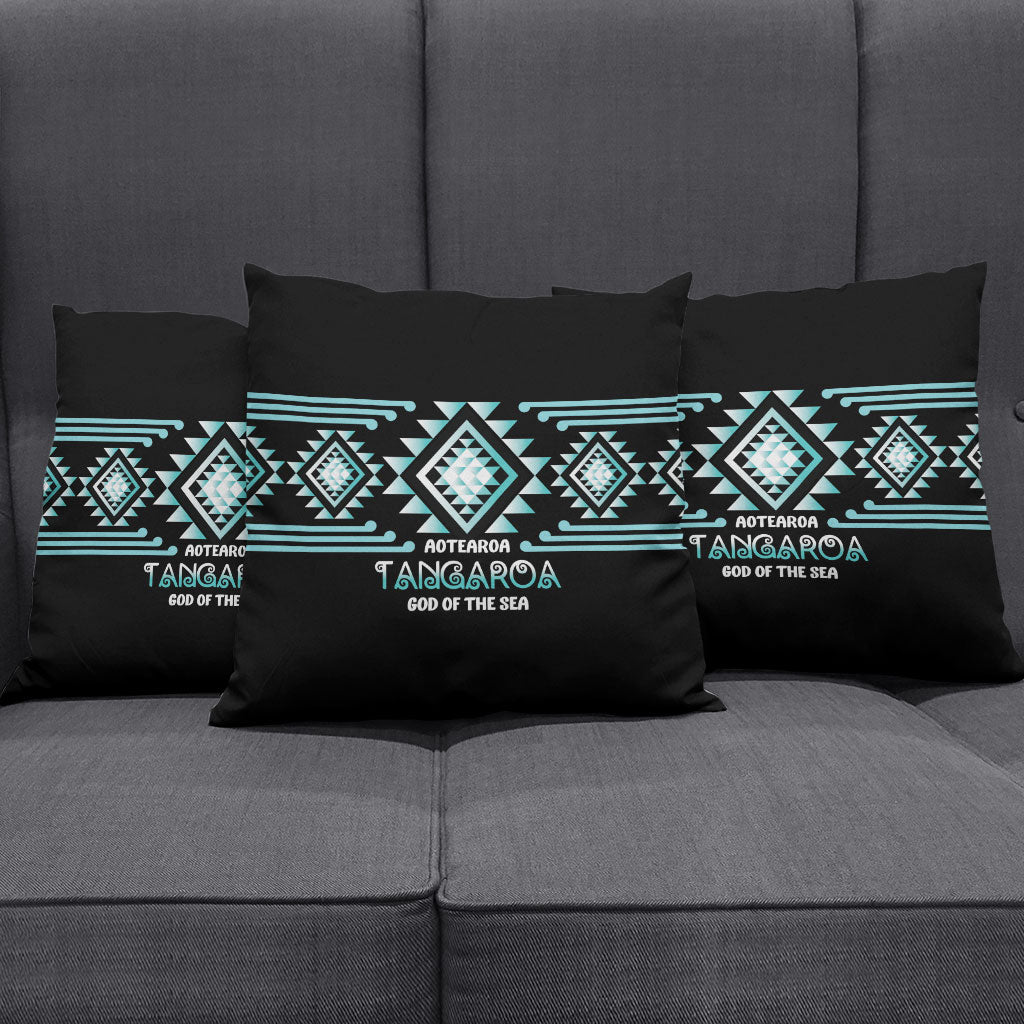Aotearoa Atua Tangaroa Pillow Cover Maori God Of The Sea Taniko Motifs LT14 - Polynesian Pride