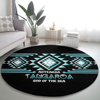 Aotearoa Atua Tangaroa Round Carpet Maori God Of The Sea Taniko Motifs LT14 - Polynesian Pride
