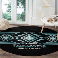 Aotearoa Atua Tangaroa Round Carpet Maori God Of The Sea Taniko Motifs LT14 - Polynesian Pride