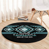 Aotearoa Atua Tangaroa Round Carpet Maori God Of The Sea Taniko Motifs LT14 - Polynesian Pride