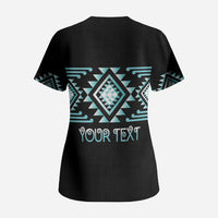 Aotearoa Atua Tangaroa Personalised Scrub Top Maori God Of The Sea Taniko Motifs LT14 - Polynesian Pride