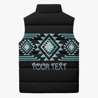 Aotearoa Atua Tangaroa Personalised Sleeveless Puffer Jacket Maori God Of The Sea Taniko Motifs LT14 - Polynesian Pride