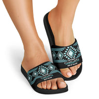 Aotearoa Atua Tangaroa Slide Sandals Maori God Of The Sea Taniko Motifs LT14 - Polynesian Pride