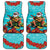 Hawaii Christmas Car Mats Mele Kalikimaka Poinsettia Lei - Cyan