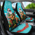 Hawaii Christmas Car Seat Cover Mele Kalikimaka Poinsettia Lei - Cyan