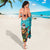 Hawaii Christmas Sarong Mele Kalikimaka Poinsettia Lei - Cyan