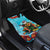 Hawaii Christmas Car Mats Mele Kalikimaka Poinsettia Lei Polynesian - Blue