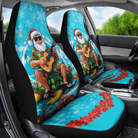 Hawaii Christmas Car Seat Cover Mele Kalikimaka Poinsettia Lei Polynesian - Blue