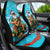 Hawaii Christmas Car Seat Cover Mele Kalikimaka Poinsettia Lei Polynesian - Blue