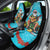 Hawaii Christmas Car Seat Cover Mele Kalikimaka Poinsettia Lei Polynesian - Blue