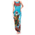 Hawaii Christmas Tank Maxi Dress Mele Kalikimaka Poinsettia Lei Polynesian - Blue