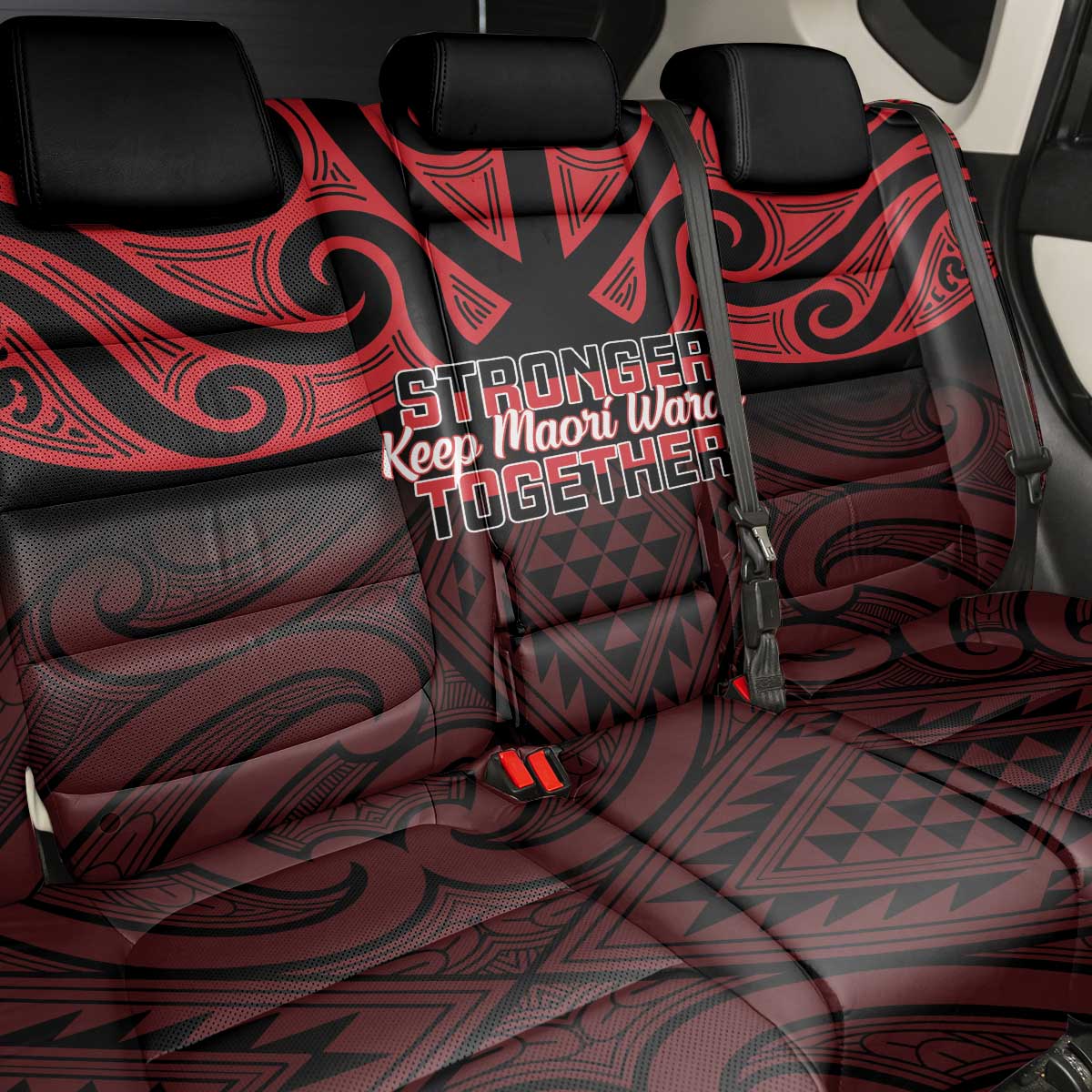 Keep Maori Wards New Zealand Back Car Seat Cover Stronger Together Aotearoa Taniko - Polynesian Pride