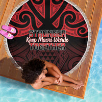 Keep Maori Wards New Zealand Beach Blanket Stronger Together Aotearoa Taniko - Polynesian Pride