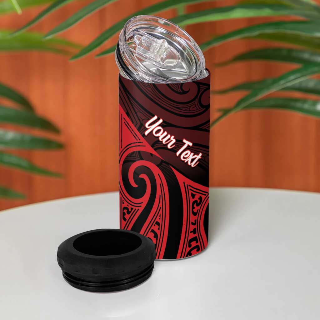 Personalised Keep Maori Wards New Zealand 4 in 1 Can Cooler Tumbler Stronger Together Aotearoa Taniko - Polynesian Pride