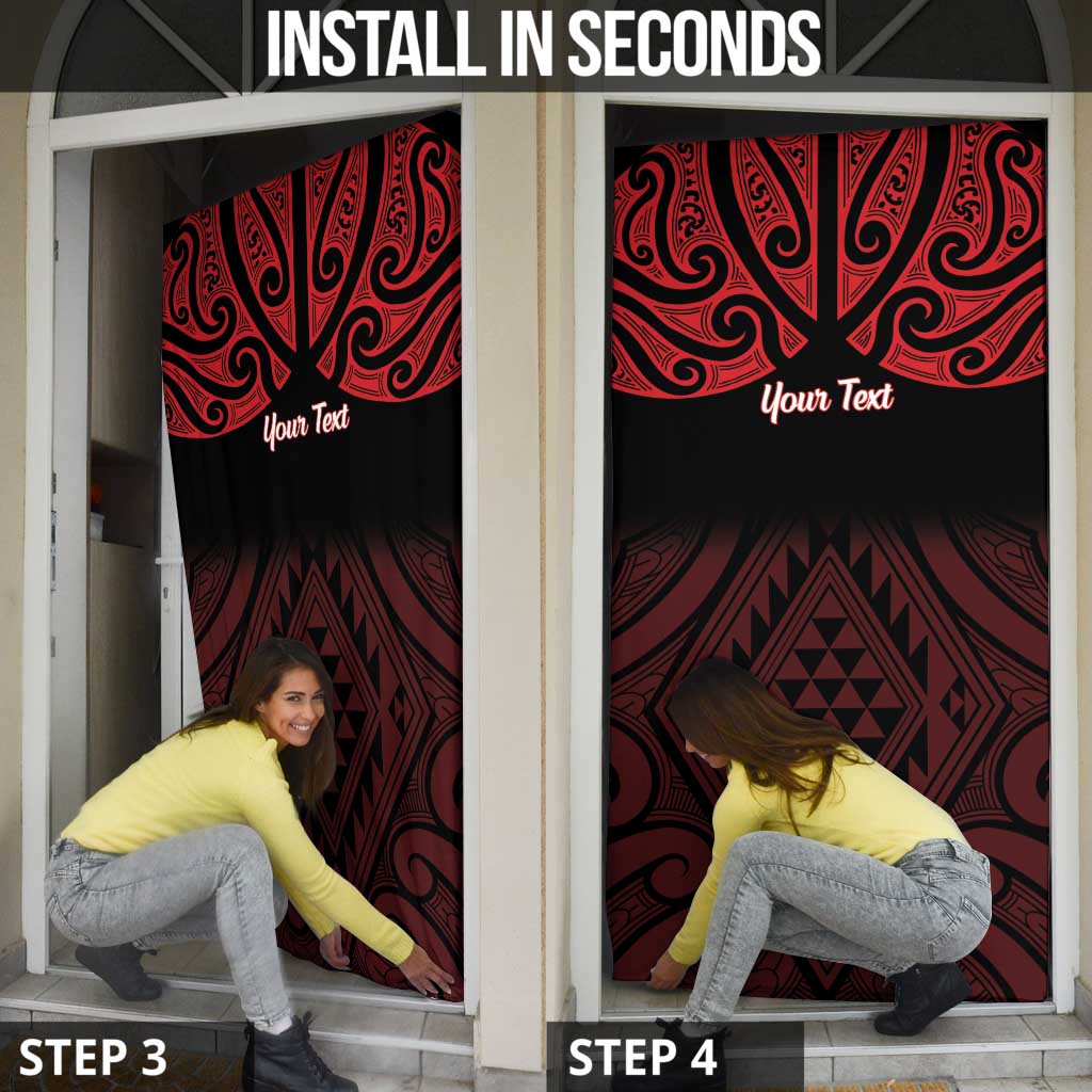 Personalised Keep Maori Wards New Zealand Door Cover Stronger Together Aotearoa Taniko - Polynesian Pride