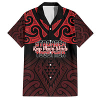 Personalised Keep Maori Wards New Zealand Family Matching Off The Shoulder Long Sleeve Dress and Hawaiian Shirt Stronger Together Aotearoa Taniko - Polynesian Pride
