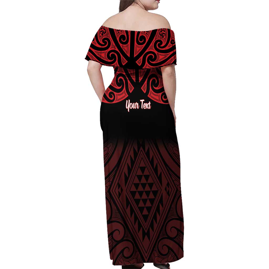 Personalised Keep Maori Wards New Zealand Family Matching Off Shoulder Maxi Dress and Hawaiian Shirt Stronger Together Aotearoa Taniko - Polynesian Pride