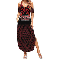 Personalised Keep Maori Wards New Zealand Family Matching Summer Maxi Dress and Hawaiian Shirt Stronger Together Aotearoa Taniko - Polynesian Pride