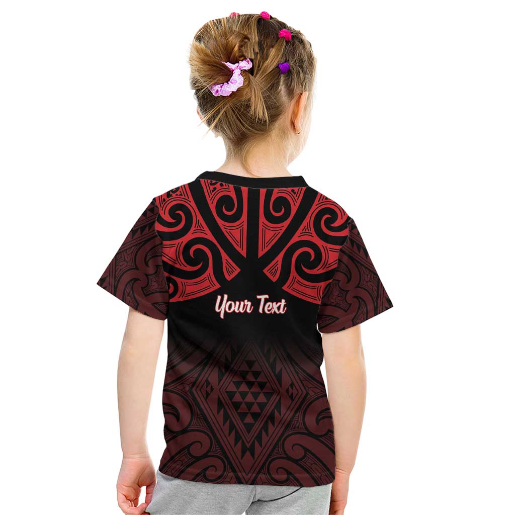 Personalised Keep Maori Wards New Zealand Kid T Shirt Stronger Together Aotearoa Taniko - Polynesian Pride