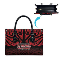 Keep Maori Wards New Zealand Leather Bag Stronger Together Aotearoa Taniko - Polynesian Pride
